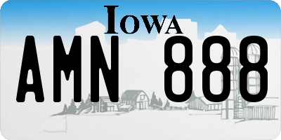 IA license plate AMN888