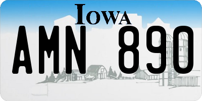IA license plate AMN890