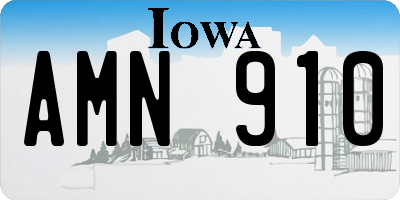 IA license plate AMN910