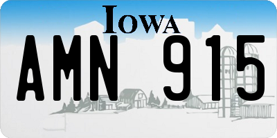 IA license plate AMN915