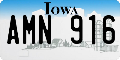 IA license plate AMN916