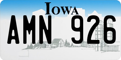 IA license plate AMN926