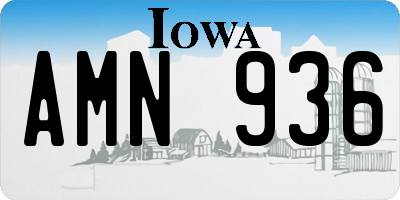 IA license plate AMN936