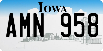 IA license plate AMN958