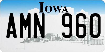 IA license plate AMN960
