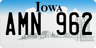 IA license plate AMN962