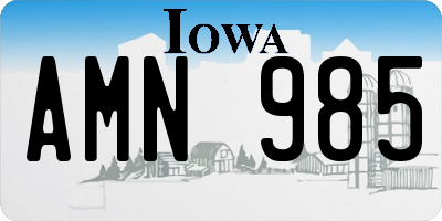 IA license plate AMN985