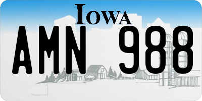 IA license plate AMN988