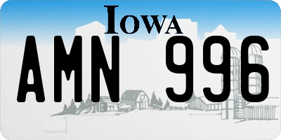 IA license plate AMN996