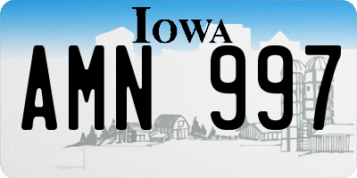 IA license plate AMN997
