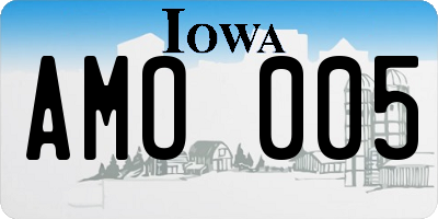 IA license plate AMO005