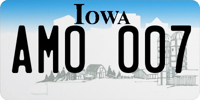 IA license plate AMO007