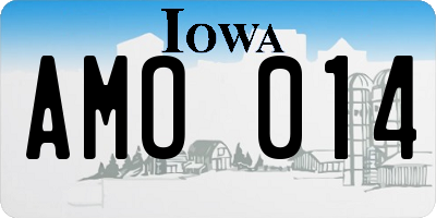 IA license plate AMO014