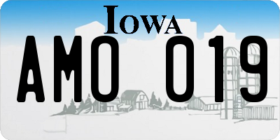 IA license plate AMO019