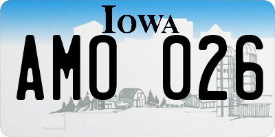 IA license plate AMO026
