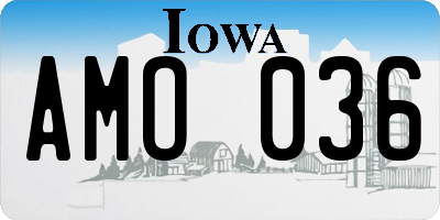 IA license plate AMO036