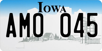 IA license plate AMO045