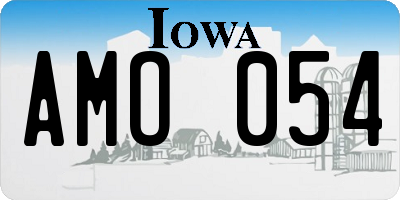 IA license plate AMO054