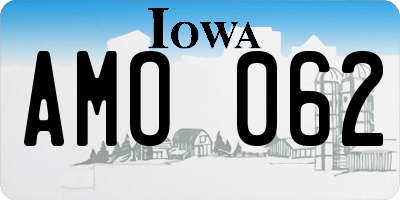 IA license plate AMO062