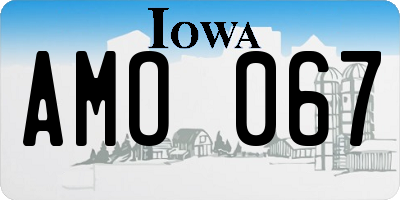 IA license plate AMO067