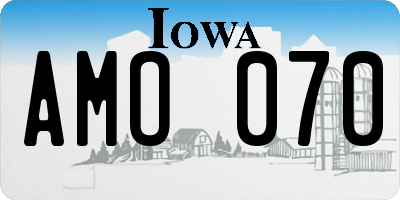 IA license plate AMO070