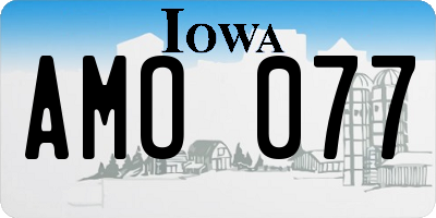 IA license plate AMO077