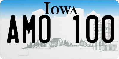 IA license plate AMO100