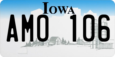 IA license plate AMO106