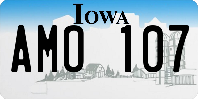 IA license plate AMO107