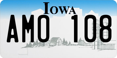 IA license plate AMO108