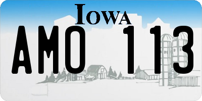 IA license plate AMO113