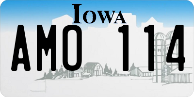 IA license plate AMO114