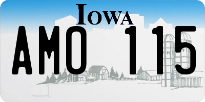 IA license plate AMO115