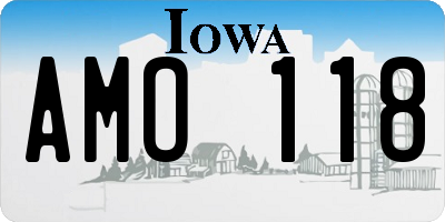 IA license plate AMO118