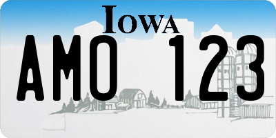 IA license plate AMO123
