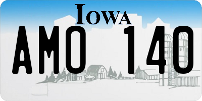 IA license plate AMO140