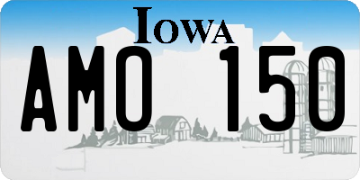 IA license plate AMO150