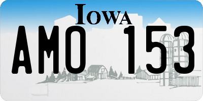IA license plate AMO153