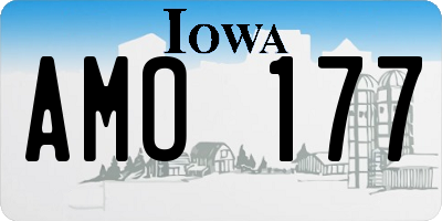 IA license plate AMO177