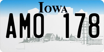 IA license plate AMO178
