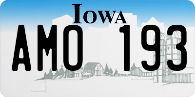IA license plate AMO193