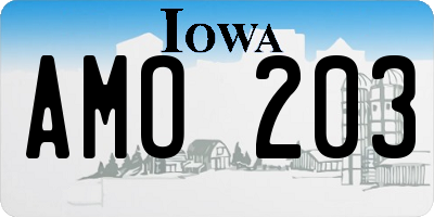 IA license plate AMO203