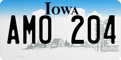 IA license plate AMO204