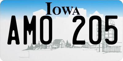 IA license plate AMO205