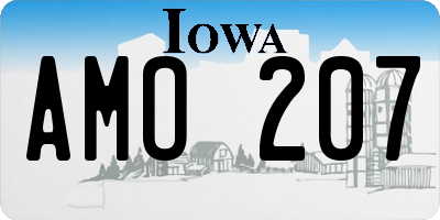 IA license plate AMO207
