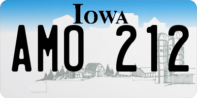 IA license plate AMO212