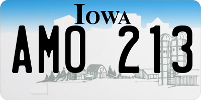 IA license plate AMO213