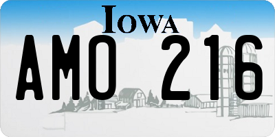 IA license plate AMO216