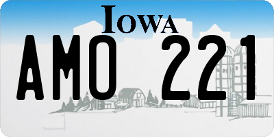 IA license plate AMO221