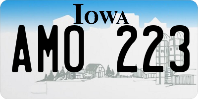 IA license plate AMO223